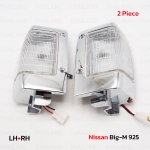 ชุด ไฟเลี้ยวมุม ข้างซ้าย+ขวา 2 ชิ้น สีขาว ขอบโครเมี่ยม สำหรับ Nissan Big-M 925 D21 ปี 1990-1995